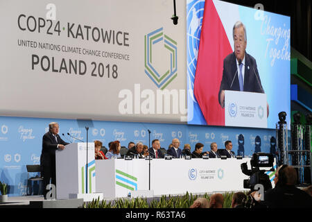 Antonio Guterres, Segretario Generale delle Nazioni Unite, parla durante una cerimonia di apertura del tubetto 24 conferenza (XXIV Conferenza delle parti Foto Stock