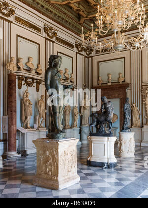 Palazzo Nuovo Grande Hall, musei Capitolini di Roma, Italia Foto Stock