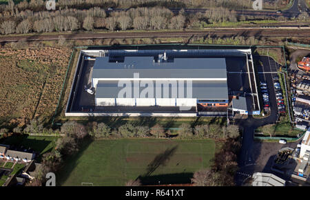 Vista aerea del film Innovia fabbrica a Wigton, Cumbria Foto Stock