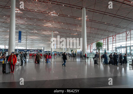 Pechino, Cina - Ottobre 2017:Beijing Capital International Airport Terminal partenze in Cina. Foto Stock