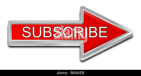 Iscriviti rosso pulsante freccia - 3d illustrazione Foto Stock