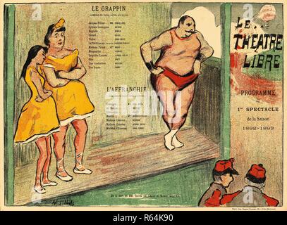 Programma teatro per le grappin da Georges Salandri e l'affranchie da Maurice Biollay (Théâtre Libre, 3 novembre 1892). Dimensioni: 24 cm x 32,2 cm, 22,6 cm x 31,1 cm. Museo: Van Gogh Museum di Amsterdam. Autore: IBELS HENRI GABRIEL. Ibels Henri-Gabriel. Foto Stock