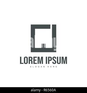 CJ Lettera logo design. Lettera iniziale del logo design modello Illustrazione Vettoriale