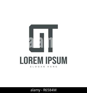 Lettera di DT logo design. Lettera iniziale del logo design modello Illustrazione Vettoriale