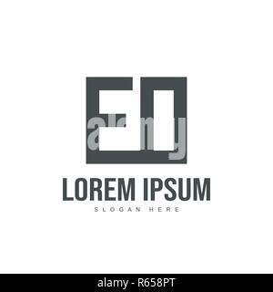EO Lettera logo design. Lettera iniziale del logo design modello Illustrazione Vettoriale