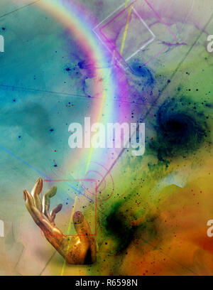 Il futurismo astratto, Rainbow in mano Foto Stock
