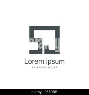 SJ Lettera logo design. Lettera iniziale del modello di logo Illustrazione Vettoriale