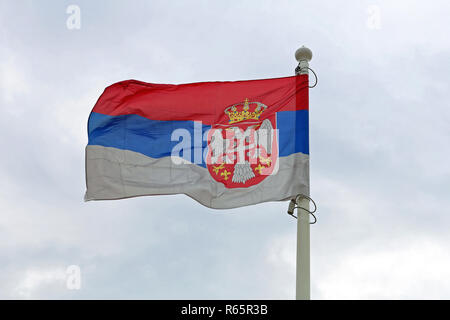 Bandiera serba Foto Stock