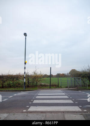 Strada sgombra zebra attraversamento strada fuori dal palo lampione Foto Stock