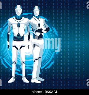 Robot umanoide avatar Illustrazione Vettoriale