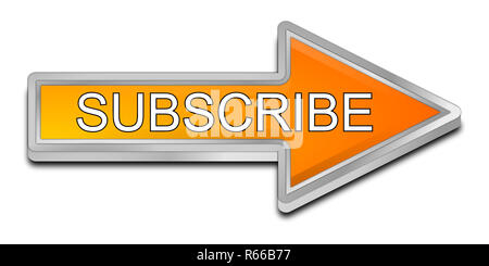 Orange Iscriviti tasto freccia - 3d illustrazione Foto Stock