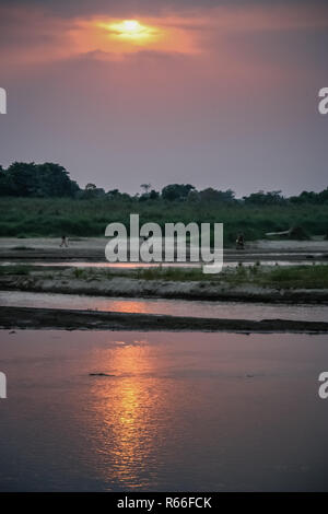 Tramonto sulla Terai Foto Stock