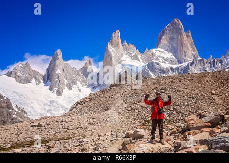 Ai piedi del monte Fitz Roy Foto Stock