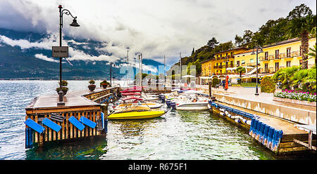 Porto nuovo a limone - Lago di Garda - Garda Trentino Foto Stock