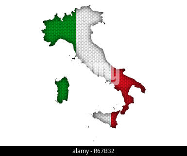 Mappa di Italia su texturer Foto Stock