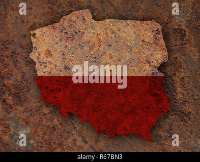 Mappa di Polonia sul texturer Foto Stock