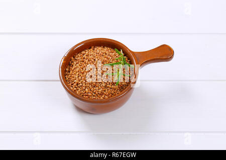 Pentola di materie del grano saraceno Foto Stock