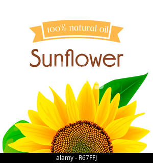 Olio di semi di girasole etichetta Foto Stock