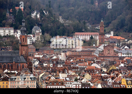 Heiliggeistkirche e jesuitenkirche in Heidelberg Città vecchia gennaio 2018 Foto Stock