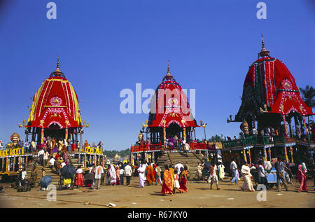 Rath yatra Rathyatra festival auto il cammino di Jagannath, puri, Orissa, India Foto Stock