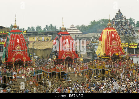 Rath yatra Rathyatra festival auto il cammino di Jagannath, puri, Orissa, India Foto Stock