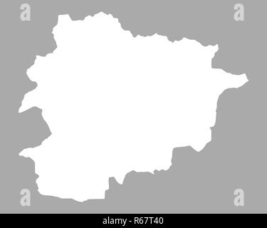 Mappa di andorra Foto Stock