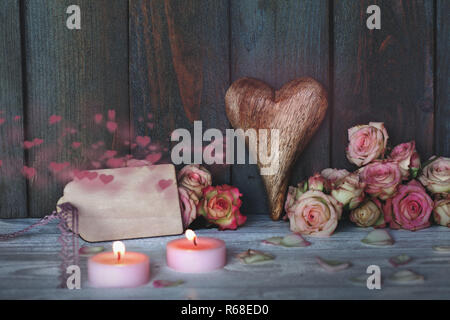 Festa della mamma decorazioni con cuori di gara Foto Stock