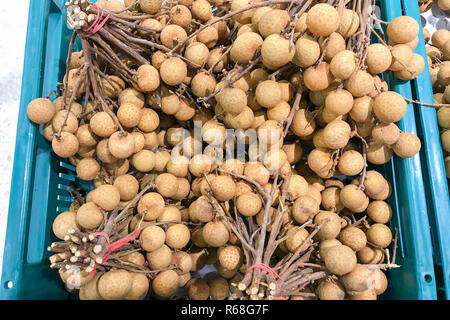 Longan nel contenitore verde Foto Stock