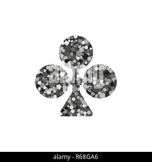 Icona vestito da carte da gioco. Silver spangle. Tiles Diamonds , Clovers Clubs. Illustrazione vettoriale. Illustrazione Vettoriale