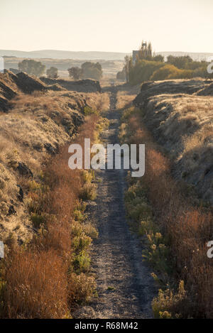 Ferrovia abbandonata vicino Benge, Washington. Foto Stock