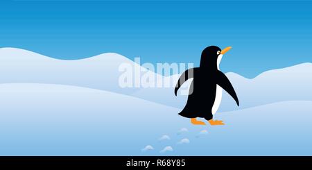 Attraente pinguino icona animale freddo inverno antartico simbolo bird illustrazione vettoriale EPS10 Illustrazione Vettoriale