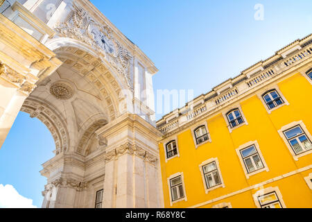 La Rua Augusta arch a Lisbona, Portogallo Foto Stock