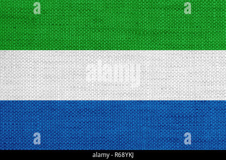 Banner della sierra leone su vecchie lenzuola Foto Stock