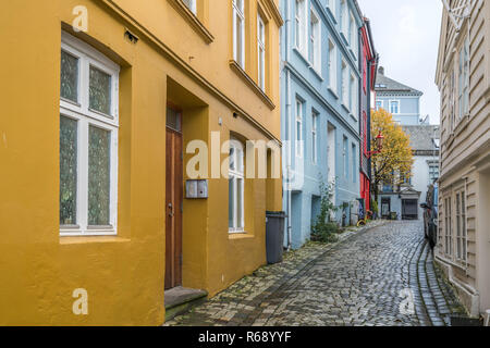 Case colorate in Bergen old town Foto Stock