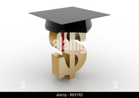 Dollar con laurea hat Foto Stock