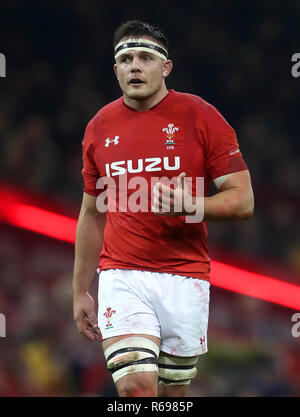 Ellis Jenkins del Galles durante l'Autunno Internazionale al Principato Stadio di Cardiff. PREMERE ASSOCIAZIONE foto. Data immagine: Sabato 24 novembre 2018. Vedi la storia della PA RUGBYU Wales. Il credito fotografico dovrebbe essere: David Davies/PA Wire. Foto Stock