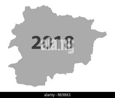 Mappa di Andorra 2018 Foto Stock