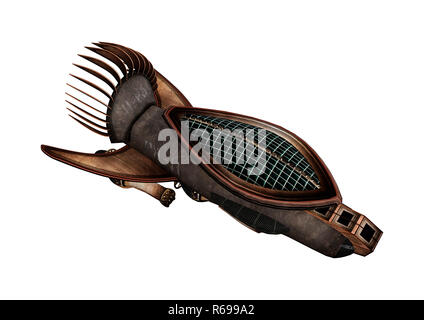 3D Rendering Fantasy dirigibile Cargo su bianco Foto Stock