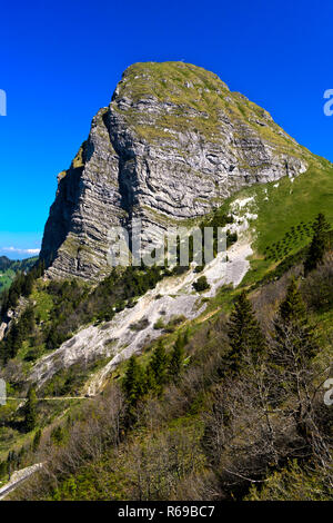 Il picco Dent De Jaman sopra Montreux, Alpi Bernoise, Vaud, Svizzera Foto Stock