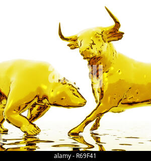 Illustrazione Digitale di Bull e Bear Foto Stock