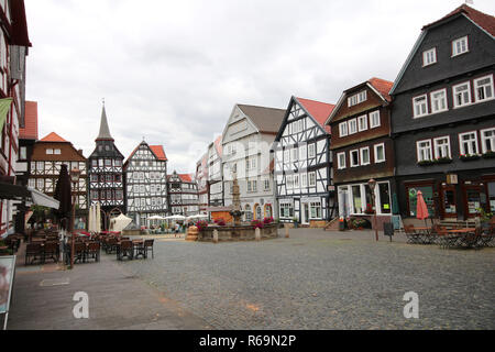 Case Half-Timbered In Fritzlar Foto Stock