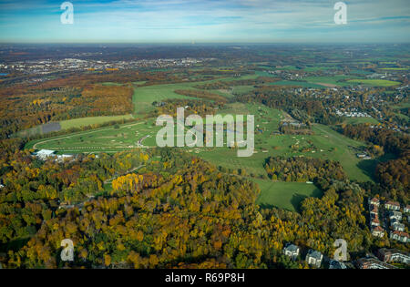 Vista aerea, campo da golf Düsseldorf-Grafenberg, Grafenberg, Düsseldorf, Renania, Renania settentrionale-Vestfalia, Germania Foto Stock