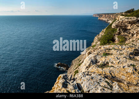 Costa rocciosa a Cap Blanc, Mallorca, Spagna, Europa Foto Stock