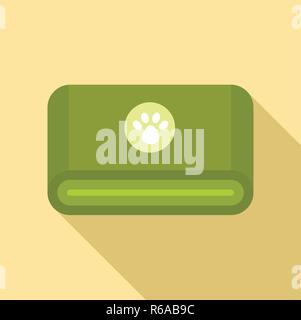 Pet icona di asciugamani. Illustrazione piana di pet asciugamano icona vettoriali per il web design Illustrazione Vettoriale