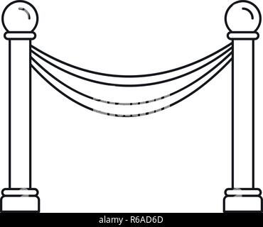 Museo icona di barriera. Museo di contorno barriera icona vettoriali per il web design isolato su sfondo bianco Illustrazione Vettoriale