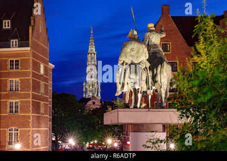 Bruxelles di notte, Bruxelles, Belgio Foto Stock