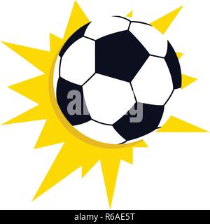 Star soccer ball icona, stile piatto Illustrazione Vettoriale