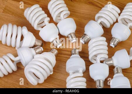 Compatto lampadine Flurescent Foto Stock