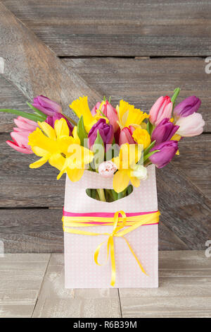 Tulipani e narcisi Foto Stock