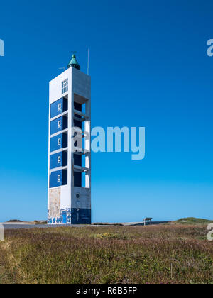 Punta Frouxeira faro in Valdoviño, La Coruña, Galizia, Spagna Foto Stock